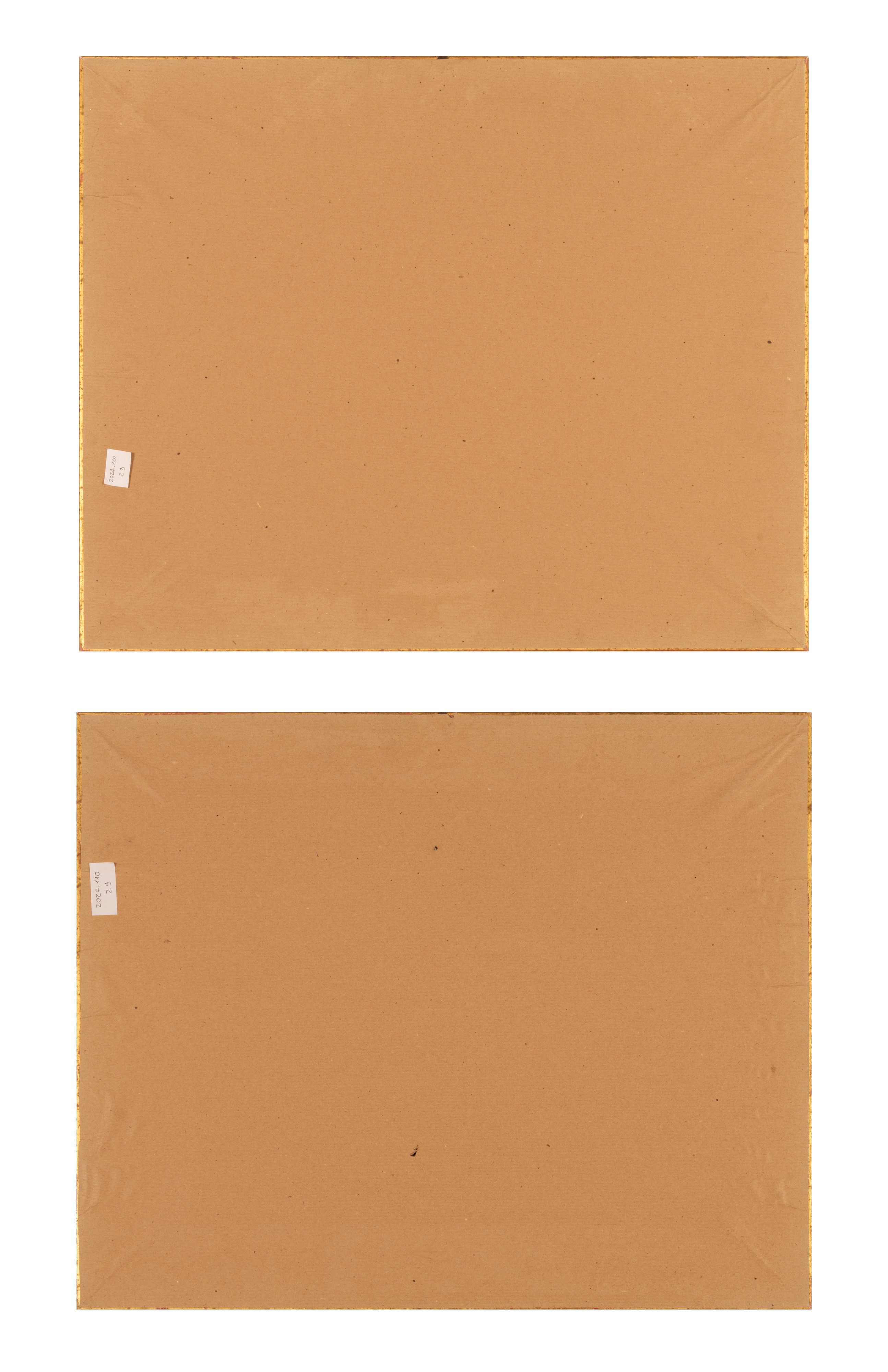 Coppia di oli su tela raffiguranti scorcio di Positano e i Faraglioni di Capri.